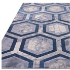 Aurora Hexagon Blue & Grey Rug - Abstract & Geometric - Furniture Network