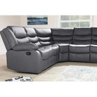 Roma Corner Recliner Sofa in Grey Fabric - Furniture Network