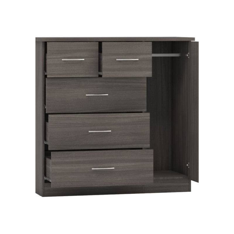 Nevada 5 Drawer Low Wardrobe - Furniture Network