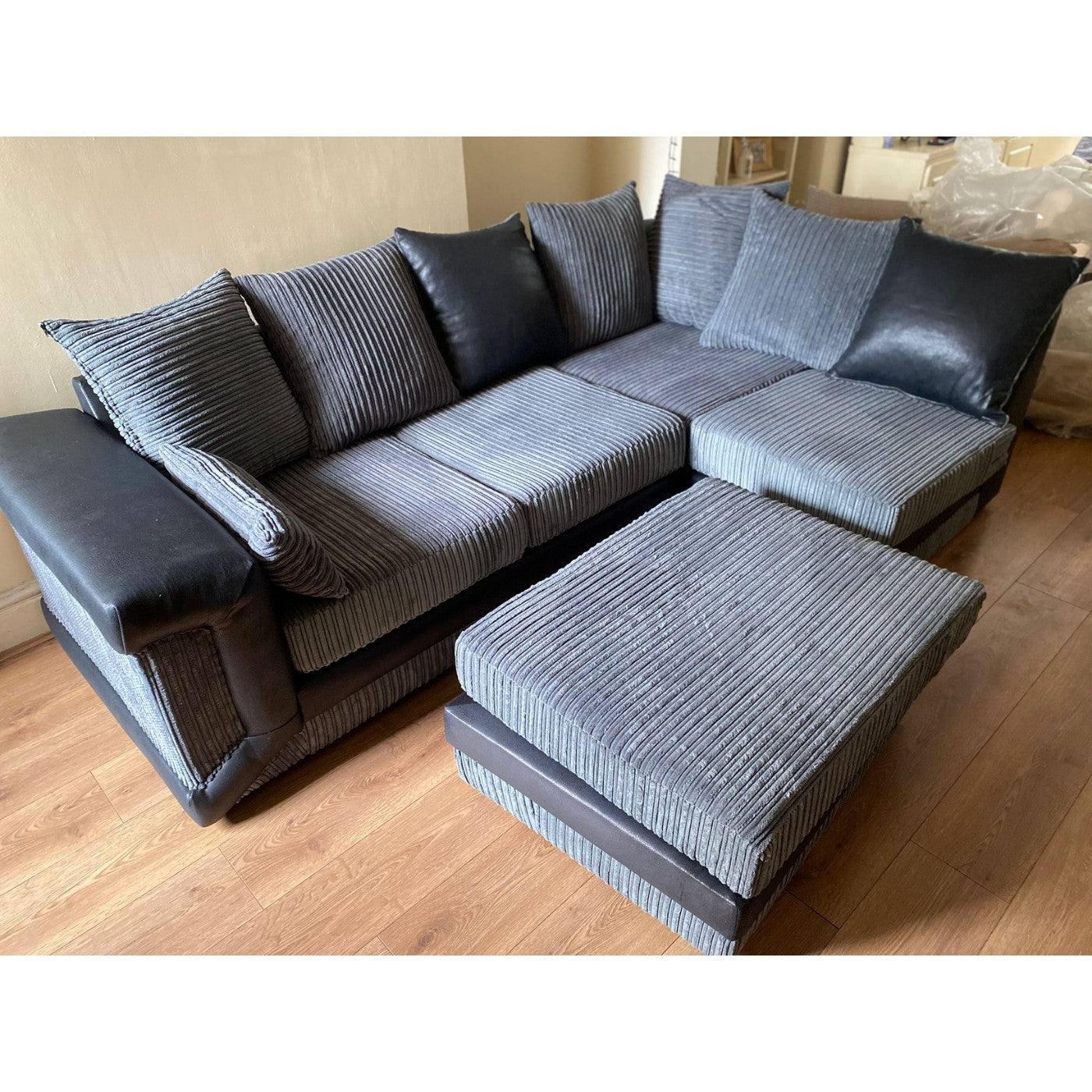 Dino Corner Sofa in Grey or Brown - Furniture Network