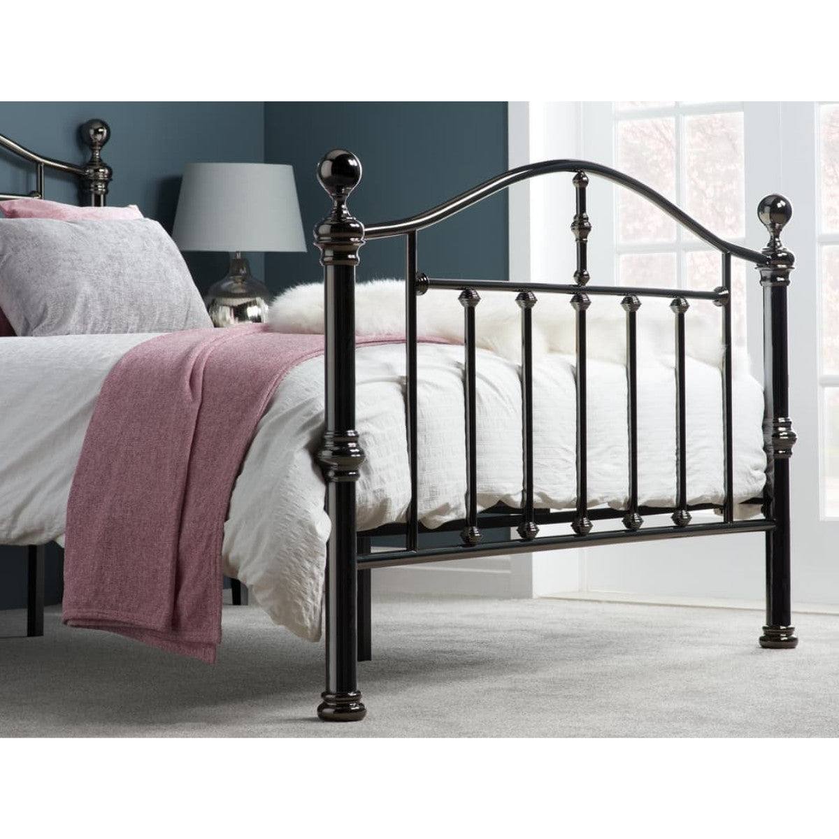 Victoria Black Metal Bed - Double or King Size - Furniture Network