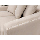 Blakely 3+2 Seater Sofa Set, Beige Fabric & Metal Studs - Furniture Network