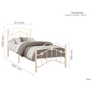 Canterbury Cream Metal Bed - Single, Queen, Double - Furniture Network