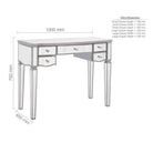 Elysee 5 Drawer Mirrored Dressing Table - Furniture Network