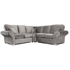 Oakland Full Back Velvet Corner Sofa in Grey Velvet - Furniture Network