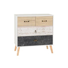 Nordic Style 2+2 Drawer Chest in Beige - Furniture Network