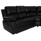 Valencia Recliner Corner Sofa in Black Leather - Furniture Network