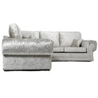 Tangent Corner Sofa in Black or Silver Crushed Velvet - Furniture Network