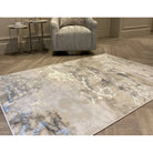 Aurora Cloud Marble Rug in Silver - Abstract & Geometric - Furniture Network