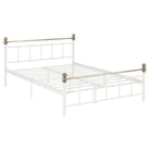 Marlborough White & Gold Double Metal Bed - Furniture Network