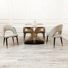 Orion Gold Dining Table with Polar White Sintered Stone Top - Furniture Network