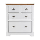 Toledo 2+2 Drawer Chest in White or Black with Oak Effect Top - Furniture Network