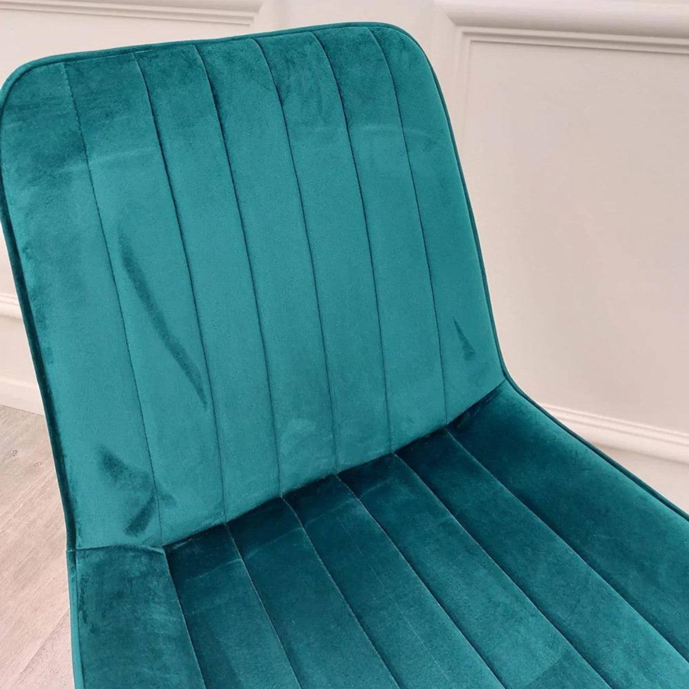 Dido Velvet Dining Chair - Teal Blue, Green, Black, Cream - Furniture Network