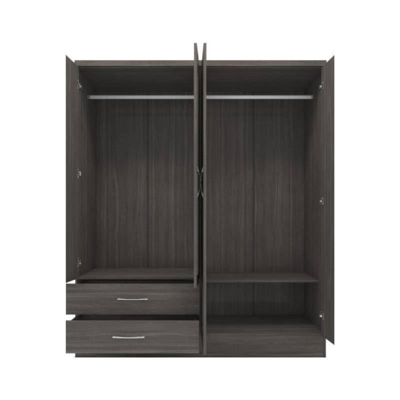 Nevada 4 Door 2 Drawer Mirrored Wardrobe - Furniture Network