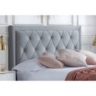 Woodbury Grey Velvet Fabric Storage Bed - Double, King, Super King - Furniture Network