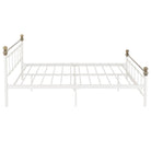 Marlborough White & Gold Double Metal Bed - Furniture Network