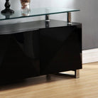 Rowley Black High Gloss Sideboard with 2 Doors - Furniture Network