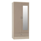 Nevada 2 Door 1 Drawer Mirrored Wardrobe - Furniture Network