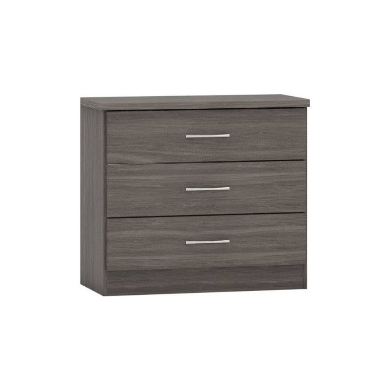 Nevada 3 Drawer Chest (Nightstand / Bedside) - Furniture Network