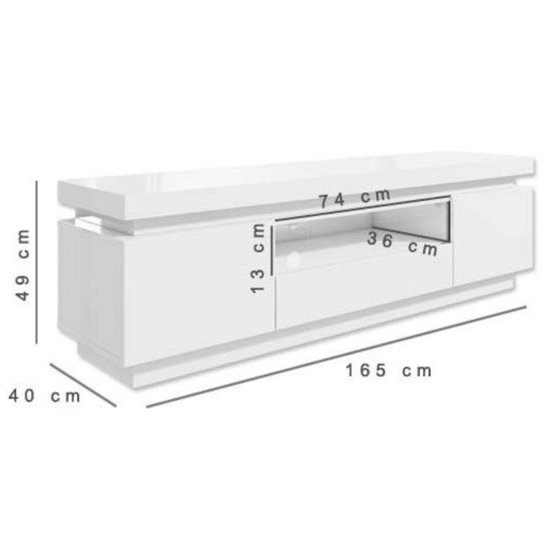 Polaris Large LED TV Unit in White - Furniture Network