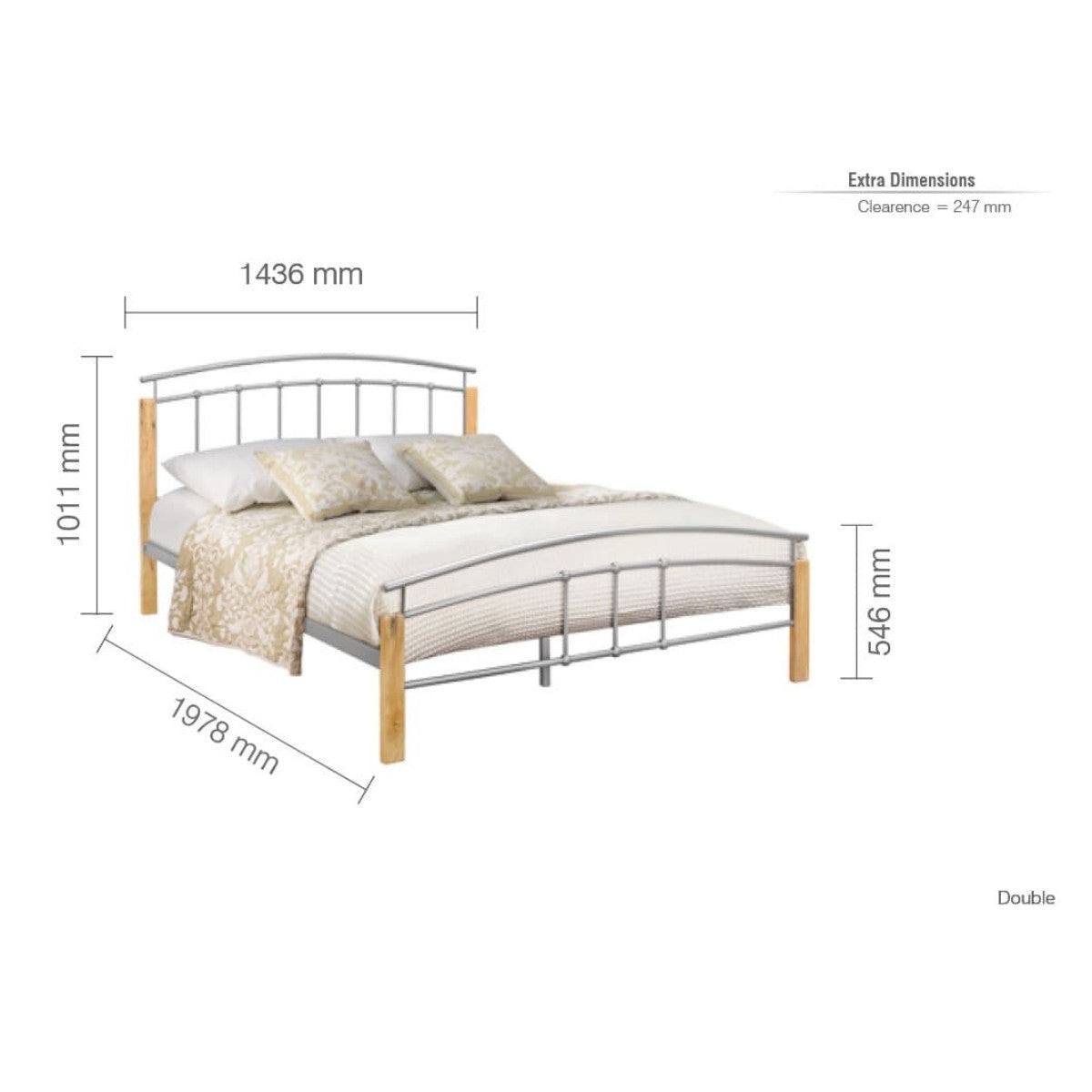 Tetras Grey Metal Bed - Single, Queen, Double, King - Furniture Network