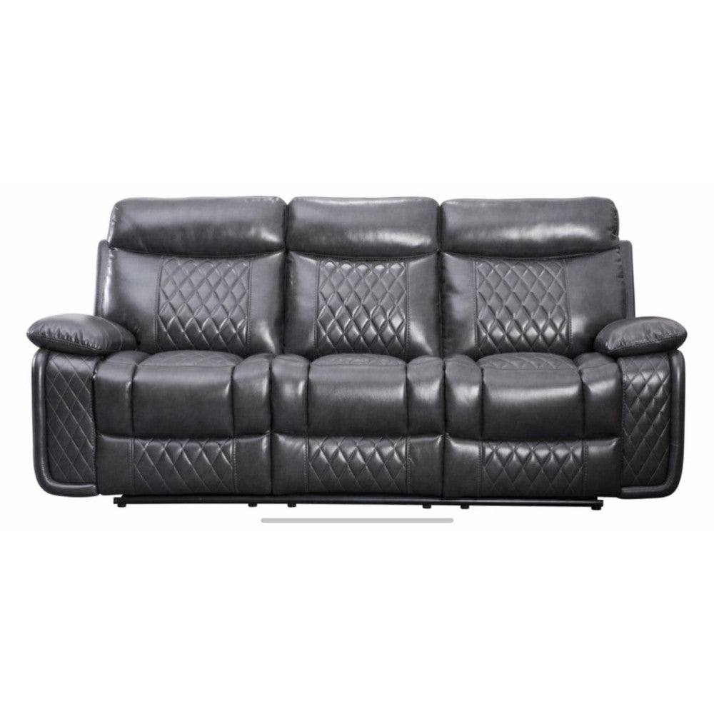 Atlanta Leather Recliner Corner Sofa, Grey or Brown - Furniture Network