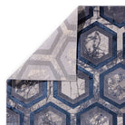 Aurora Hexagon Blue & Grey Rug - Abstract & Geometric - Furniture Network