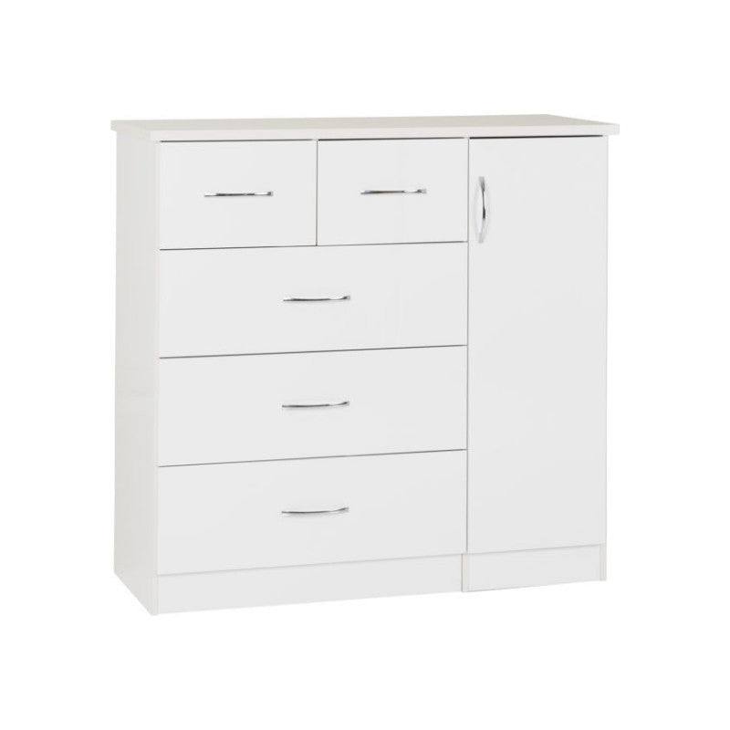 Nevada 5 Drawer Low Wardrobe - Furniture Network