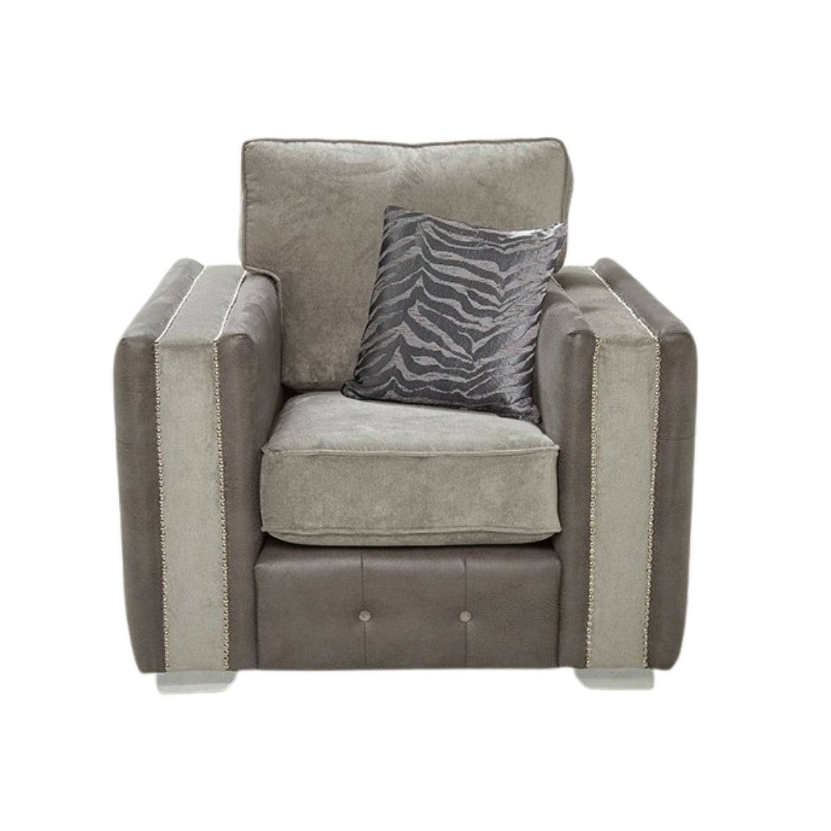 Glimmer Corner Sofa, Sofa Set, 3&2 Seaters in Grey Fabric - Bespoke - Furniture Network