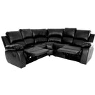 Valencia Recliner Corner Sofa in Black Leather - Furniture Network