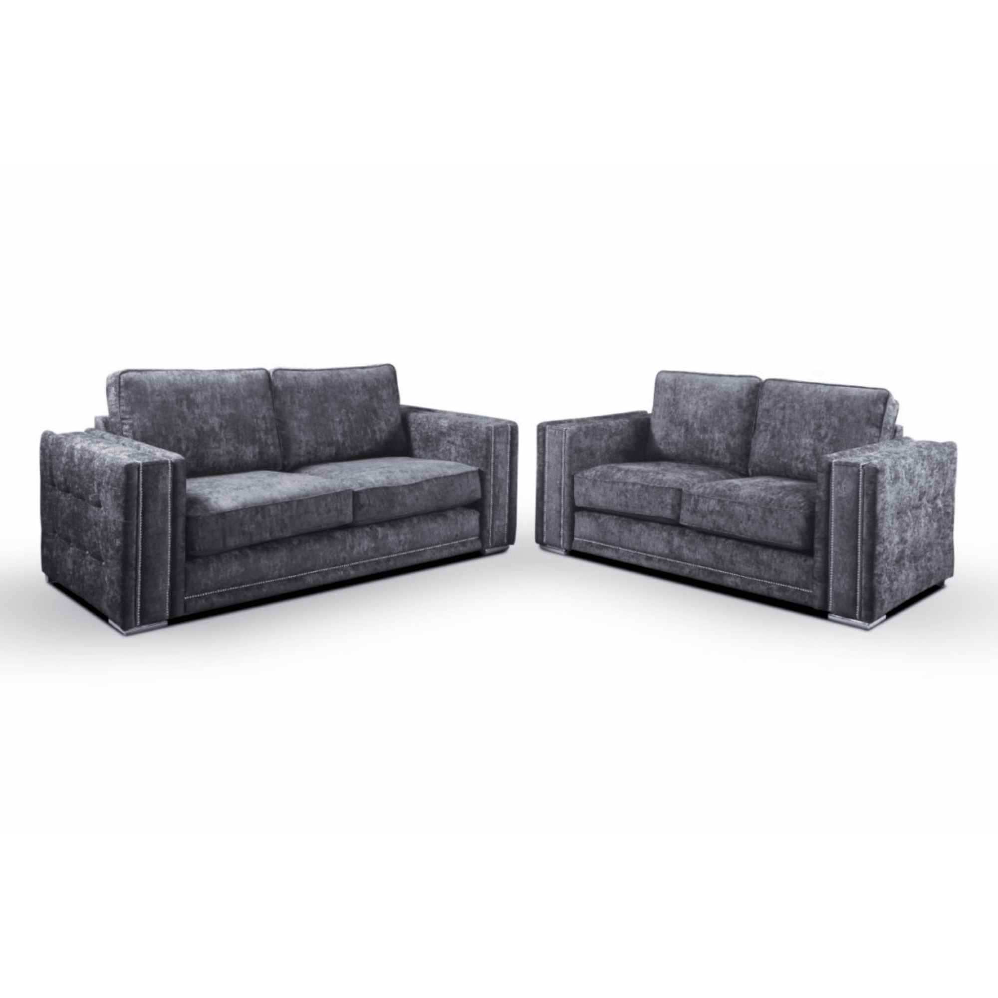 Bentley Full Back 3+2 Sofa Set (Grey) - Furniture Network