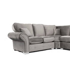 Oakland Full Back Velvet Corner Sofa in Grey Velvet - Furniture Network