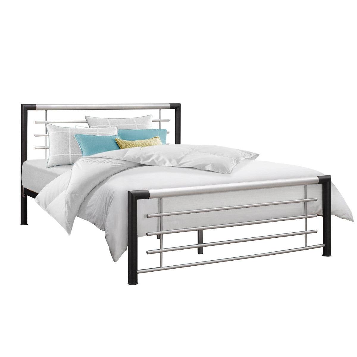 Faro Grey Metal Bed - Single, Queen, Double - Furniture Network