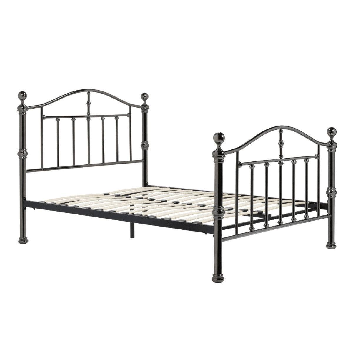 Victoria Black Metal Bed - Double or King Size - Furniture Network