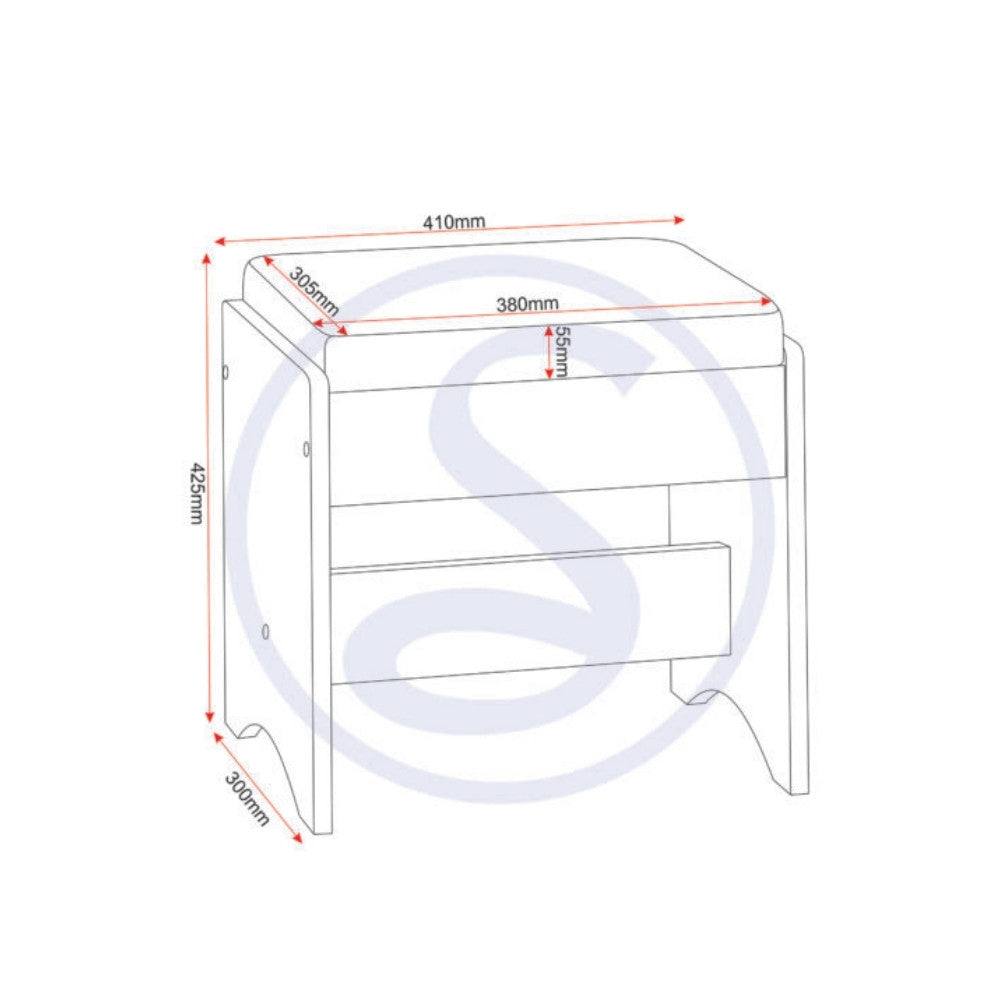 Lisbon 3 Piece Dressing Table Set with Mirror - Furniture Network