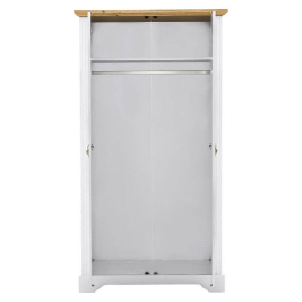 Toledo 2 Door Wardrobe in White or Black - Furniture Network