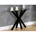 Langley Clear Glass Console Table Black or White - Furniture Network