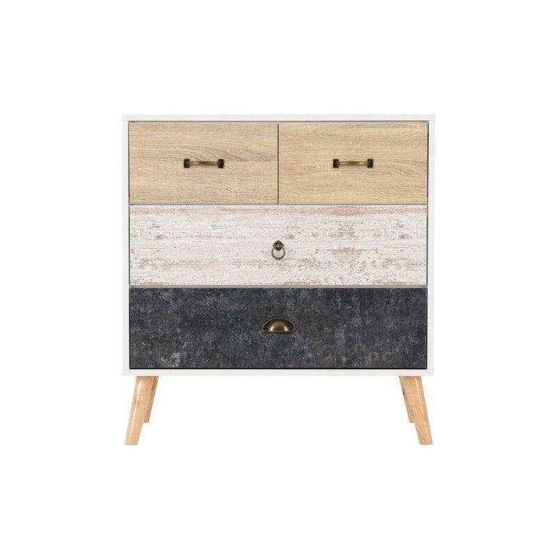 Nordic Style 2+2 Drawer Chest in Beige - Furniture Network