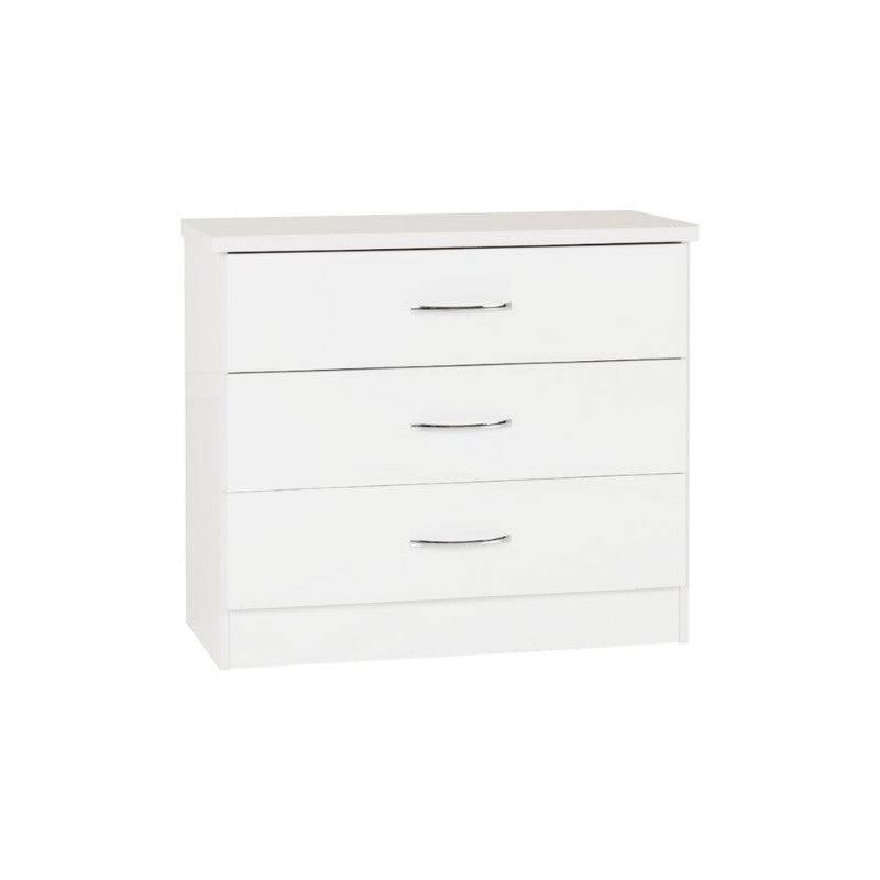 Nevada 3 Drawer Chest (Nightstand / Bedside) - Furniture Network