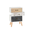 Nordic Style 3 Drawer Bedside Chest in Beige - Furniture Network