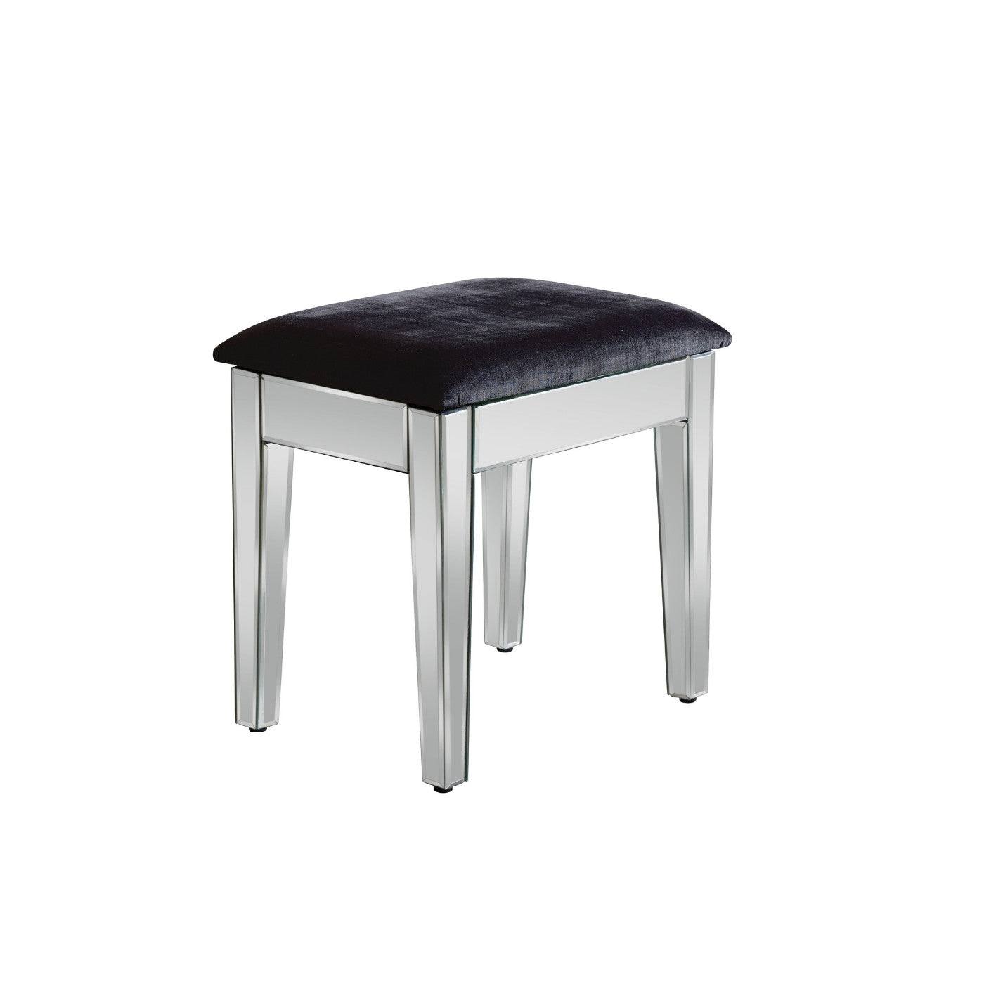 Valencia Mirrored Dressing Table Stool - Furniture Network