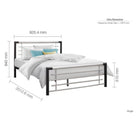 Faro Grey Metal Bed - Single, Queen, Double - Furniture Network