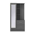 Nevada 1 Door Open Shelf Mirrored Wardrobe - Furniture Network