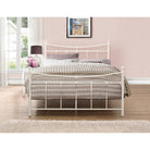 Emily Cream or Black Metal Bed - Single, Queen, Double - Furniture Network