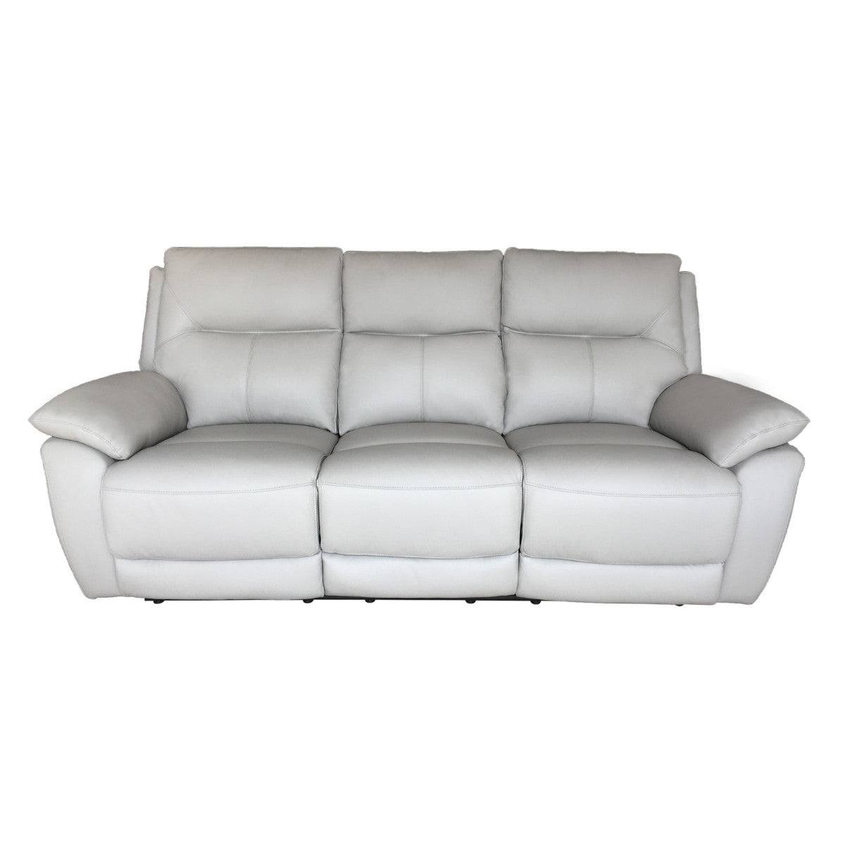 Rimini Leather Recliner Sofa Set - Grey or White - Furniture Network