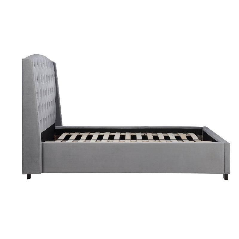 Balmoral Bed in Grey Velvet Fabric - Double, King, Super King - Furniture Network