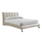 Hemlock Cream Velvet Fabric Bed - Queen, Double, King - Furniture Network