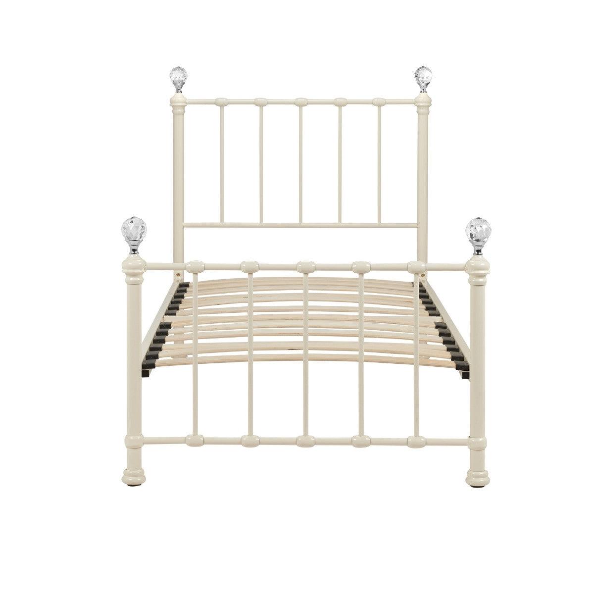 Jessica Cream White Single Metal Bed - Furniture Network