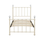 Jessica Cream White Single Metal Bed - Furniture Network