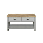 Highgate 2 Drawer Coffee Table - Navy, Cream, Grey - Furniture Network